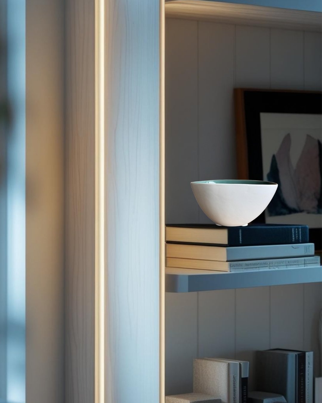Bowl decorativo blanco y verde