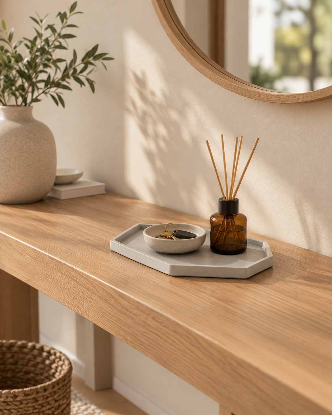 Hexis - Bandeja decorativa de concreto de forma hexagonal