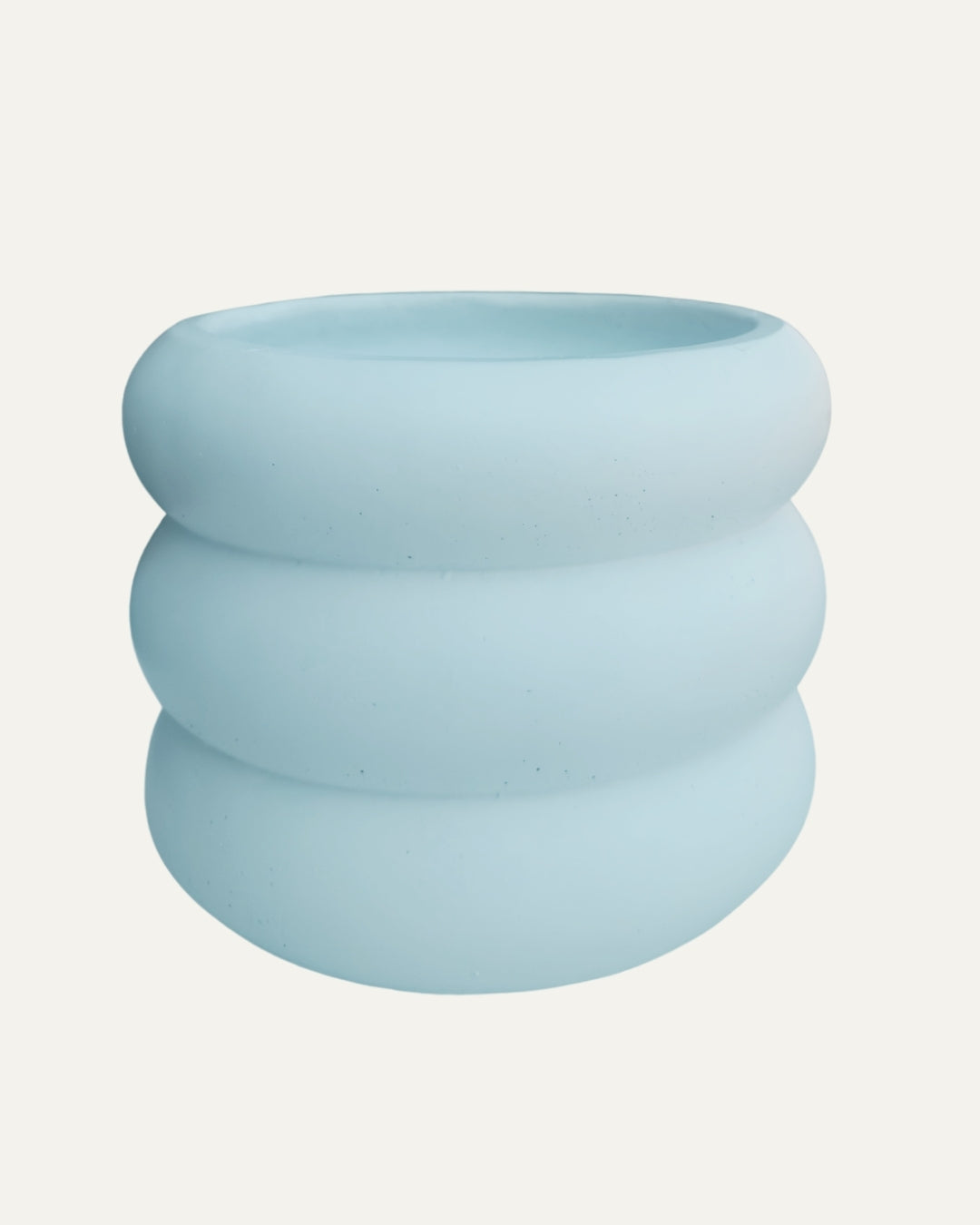 Macetero blanco mate con diseño anillado - Kyoto