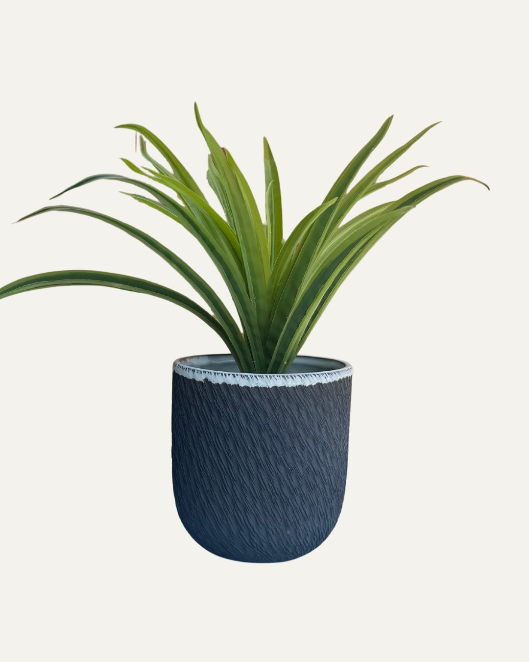 Macetero alargado texturizado - Carbón