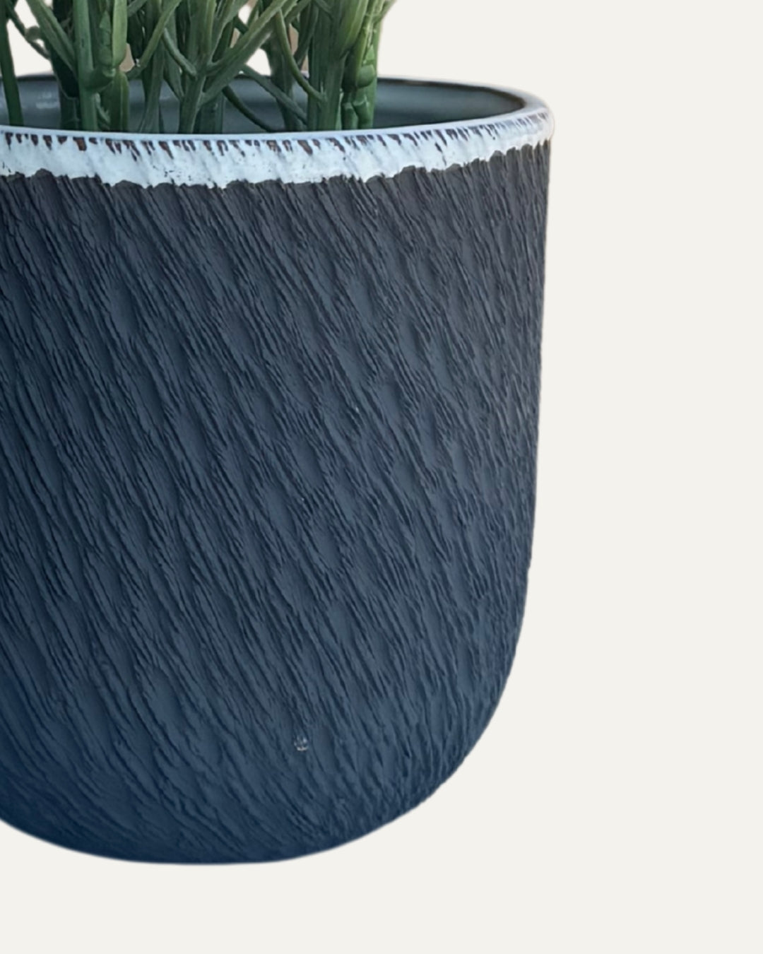 Macetero alargado texturizado - Carbón