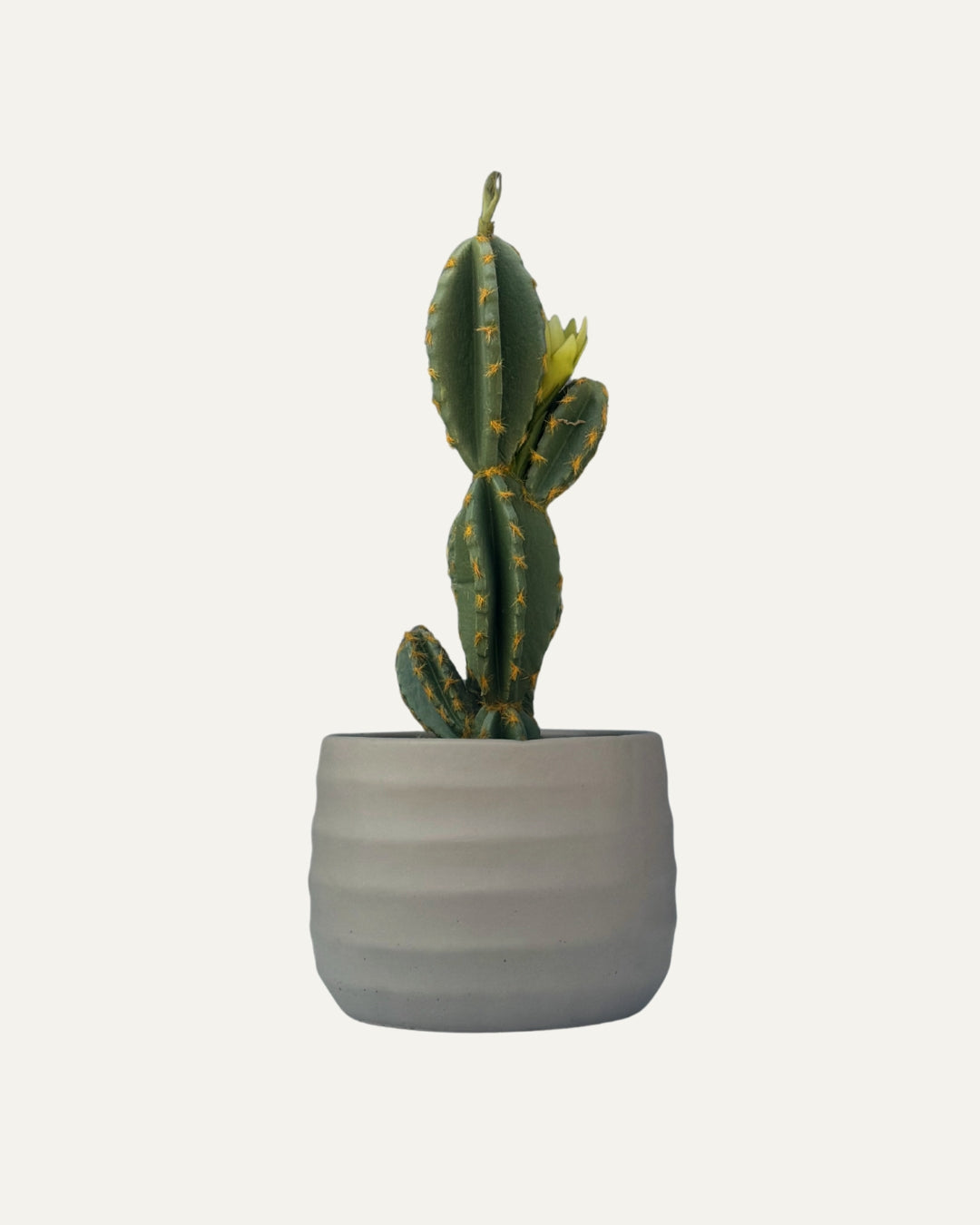 Macetero de cerámica color arena con textura ondulada - Dakar