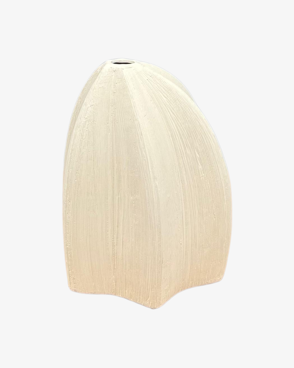 Jarrón de cerámica con pliegues geométricos Finne