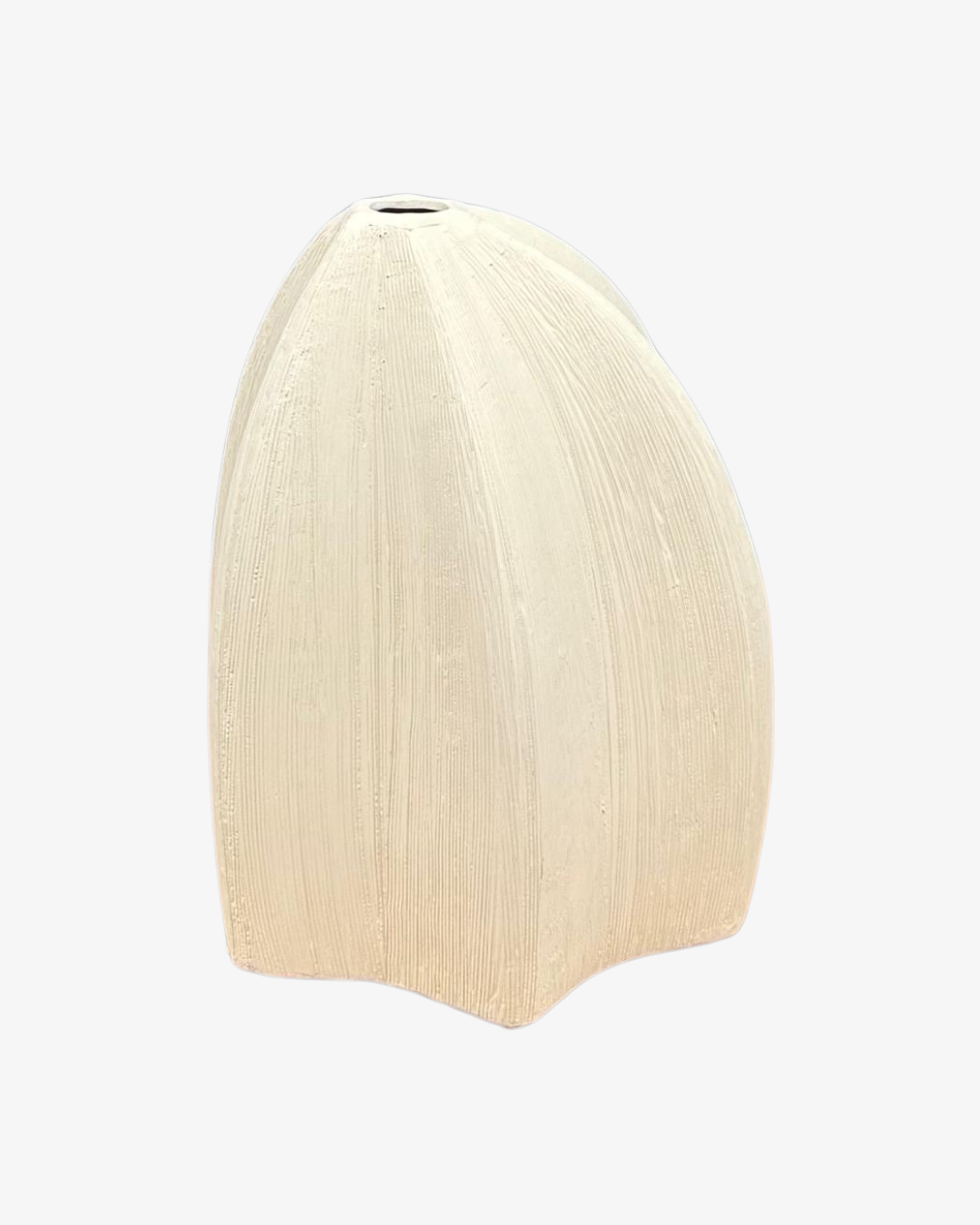 Jarrón de cerámica con pliegues geométricos Finne