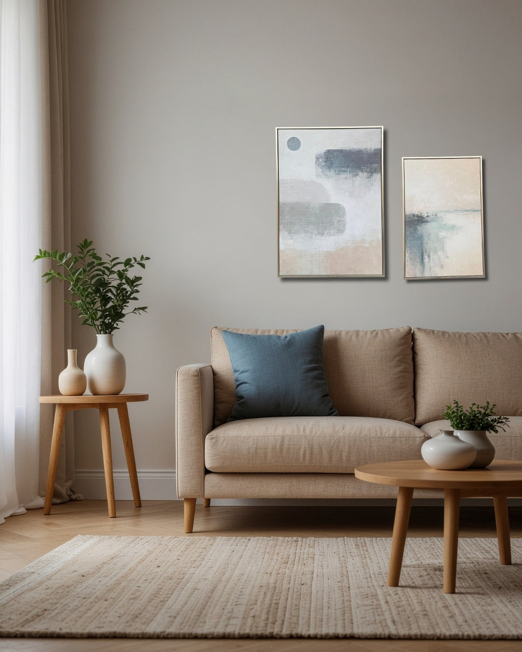 Set de 2 cuadros gray & light blue