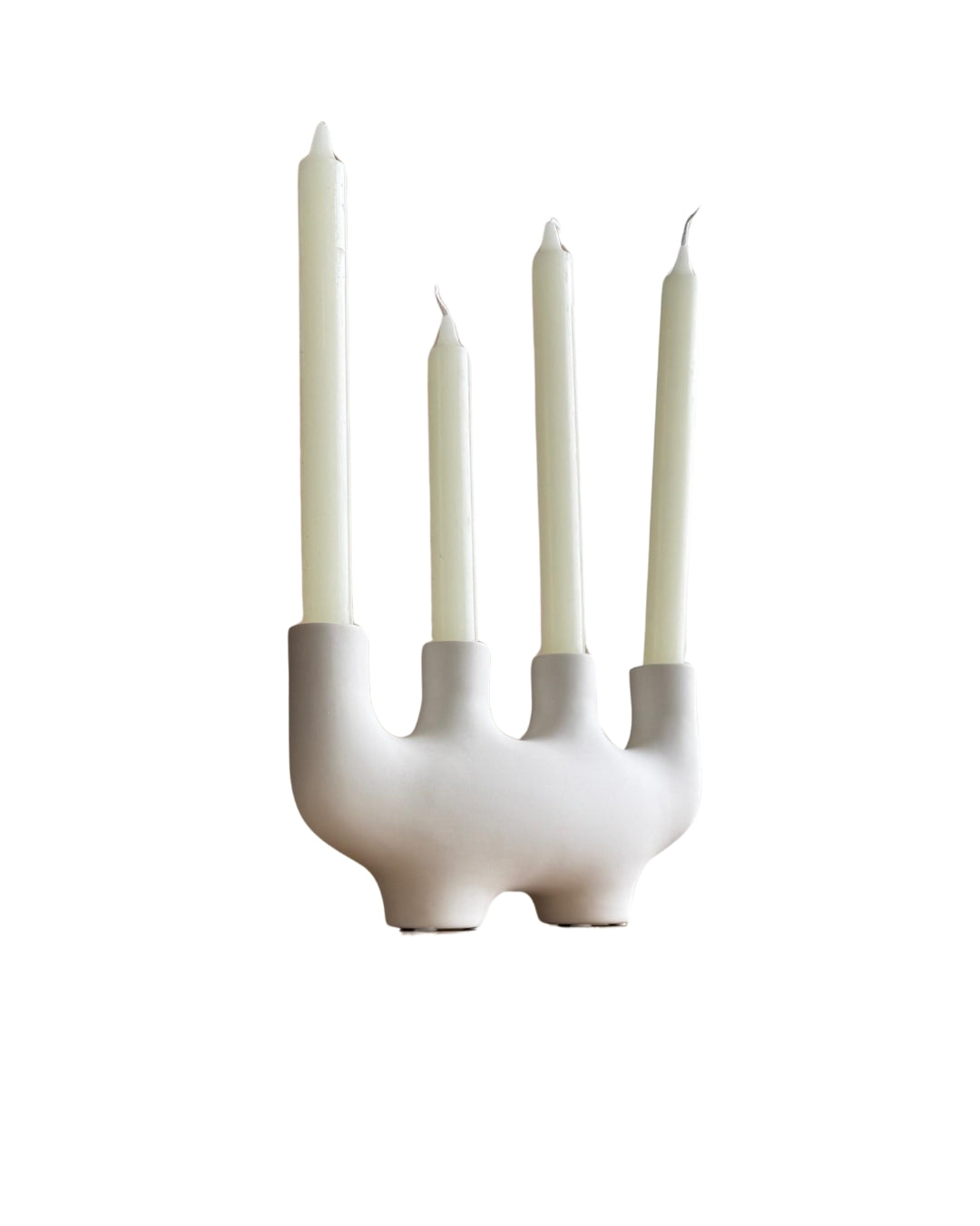 Quadlight - Candelabro de cerámica para 4 velas