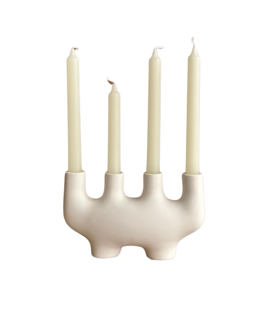 Quadlight - Candelabro de cerámica para 4 velas