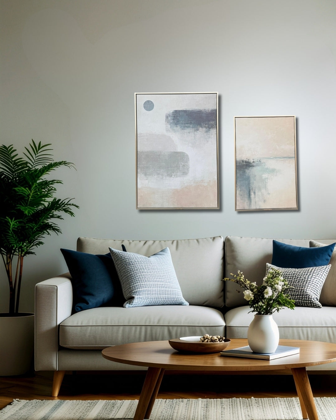 Set de 2 cuadros gray & light blue