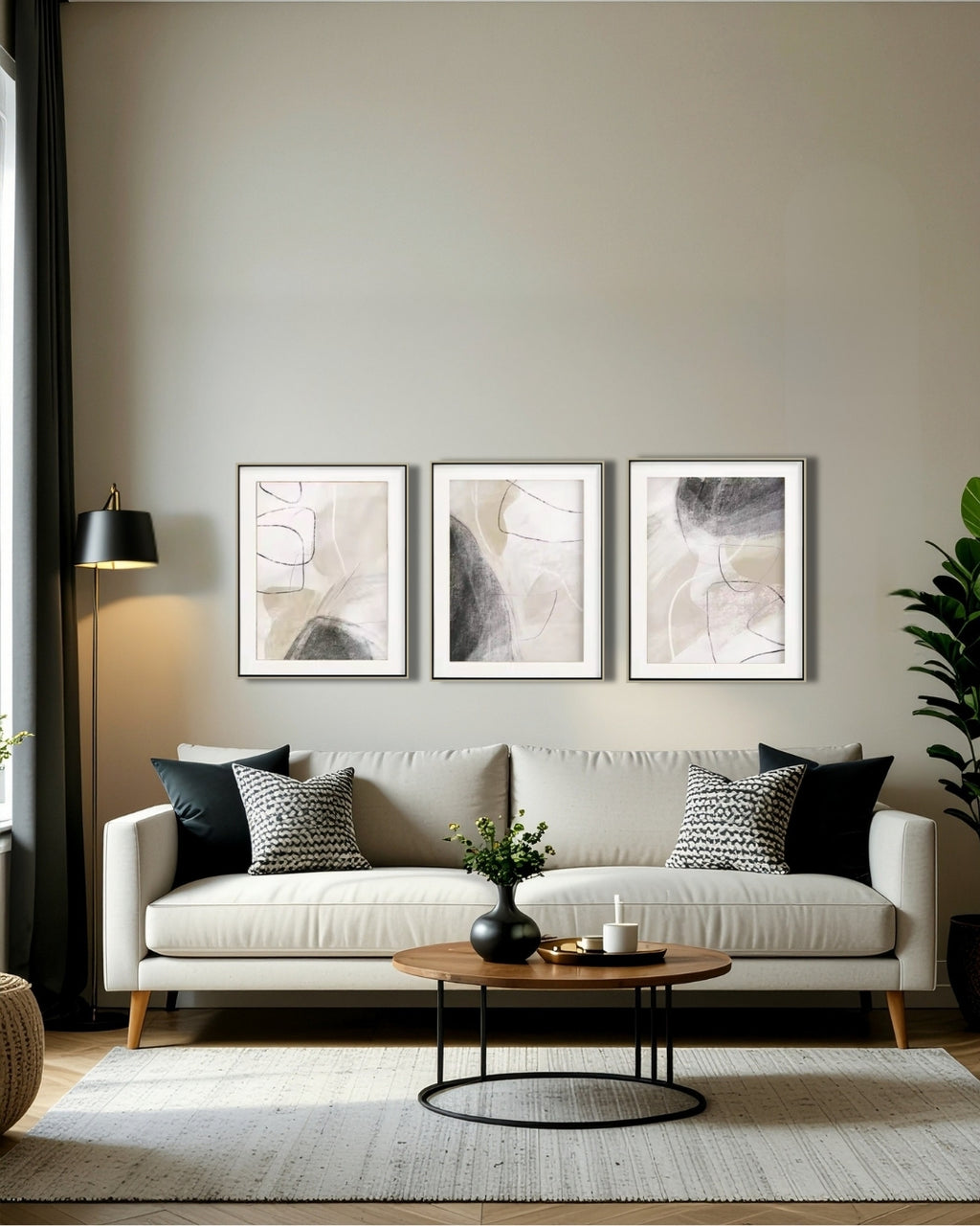 Milan - Set de 3 cuadros abstractos – 27.5" x 19.6", 3 Pieces