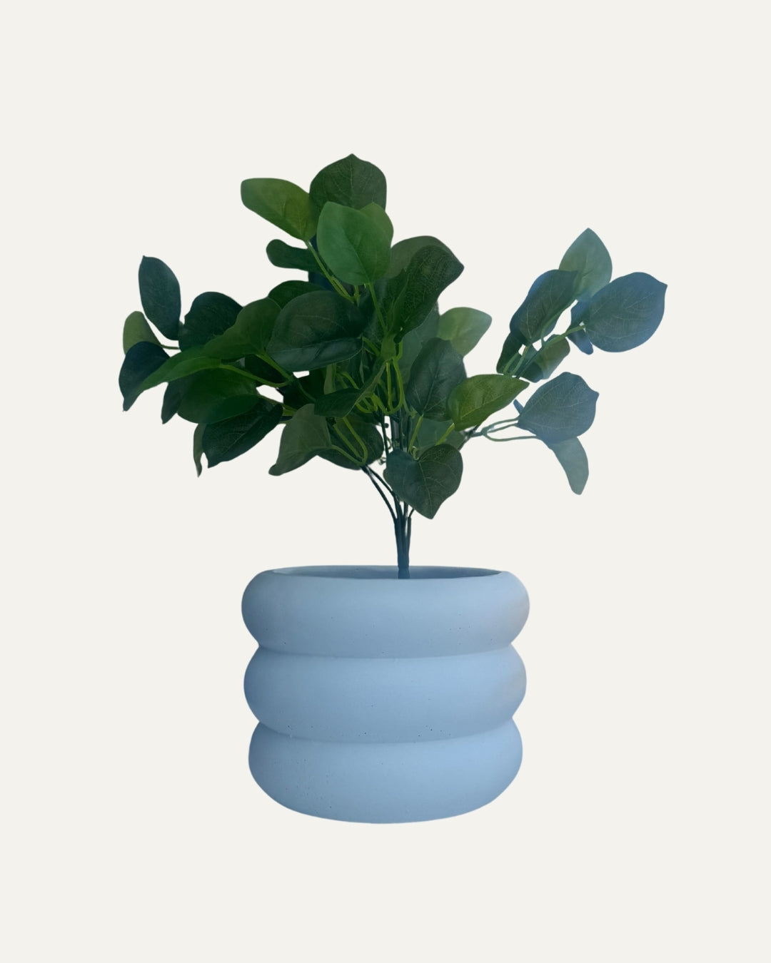 Macetero blanco mate con diseño anillado - Kyoto