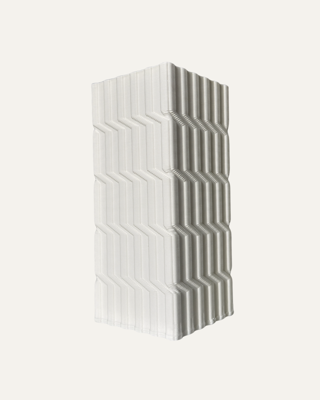 Jarrón blanco crema con textura zigzag - Tokio
