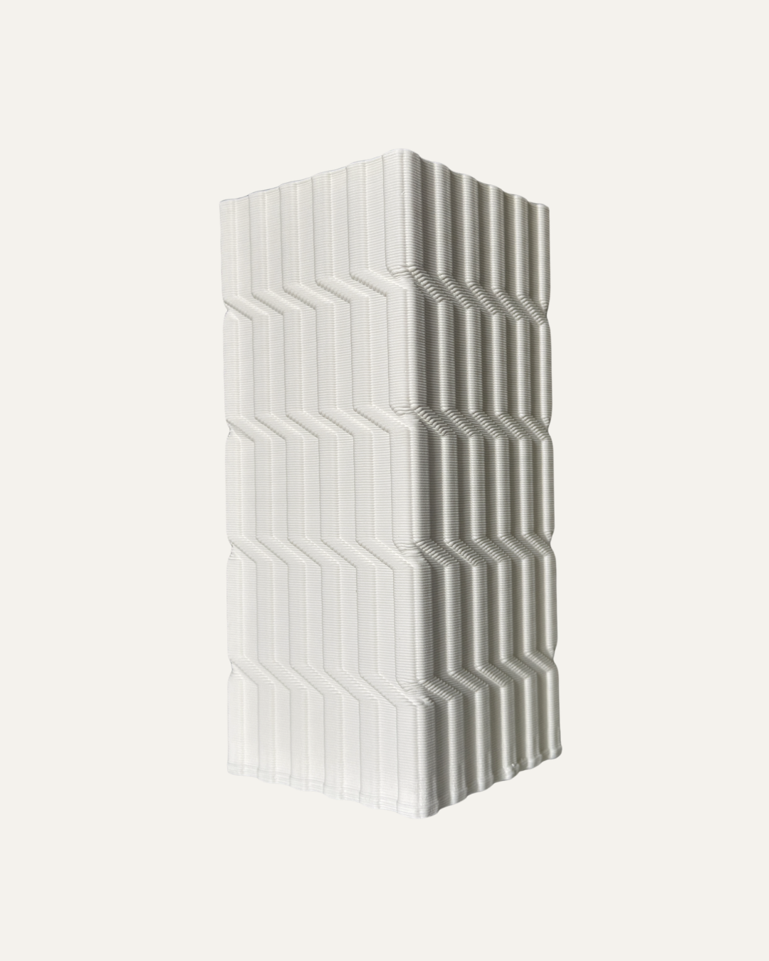Jarrón blanco crema con textura zigzag - Tokio