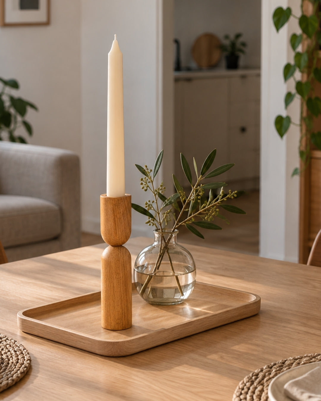 Portavelas de madera - Figur