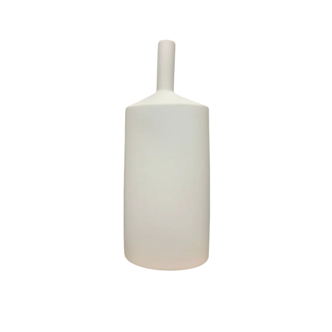 Jarrón tipo botella con ángulos rectos - 35 cm.