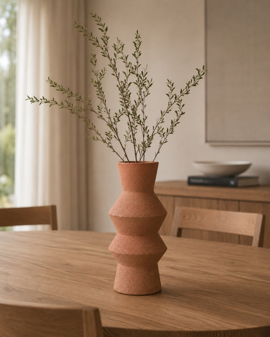 Jarrón terracota con silueta zigzag 30 cm. -  Twist