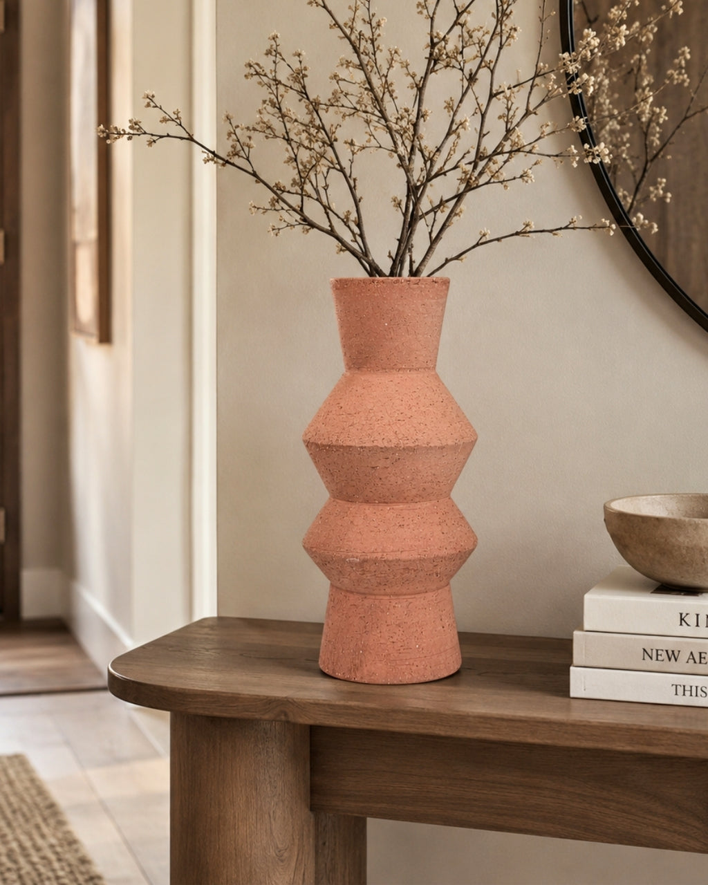 Jarrón terracota con silueta zigzag 30 cm. -  Twist
