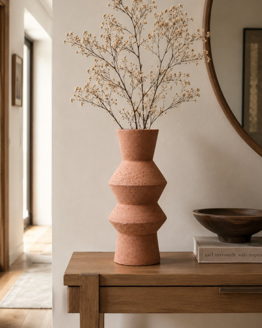 Jarrón terracota con silueta zigzag 30 cm. -  Twist