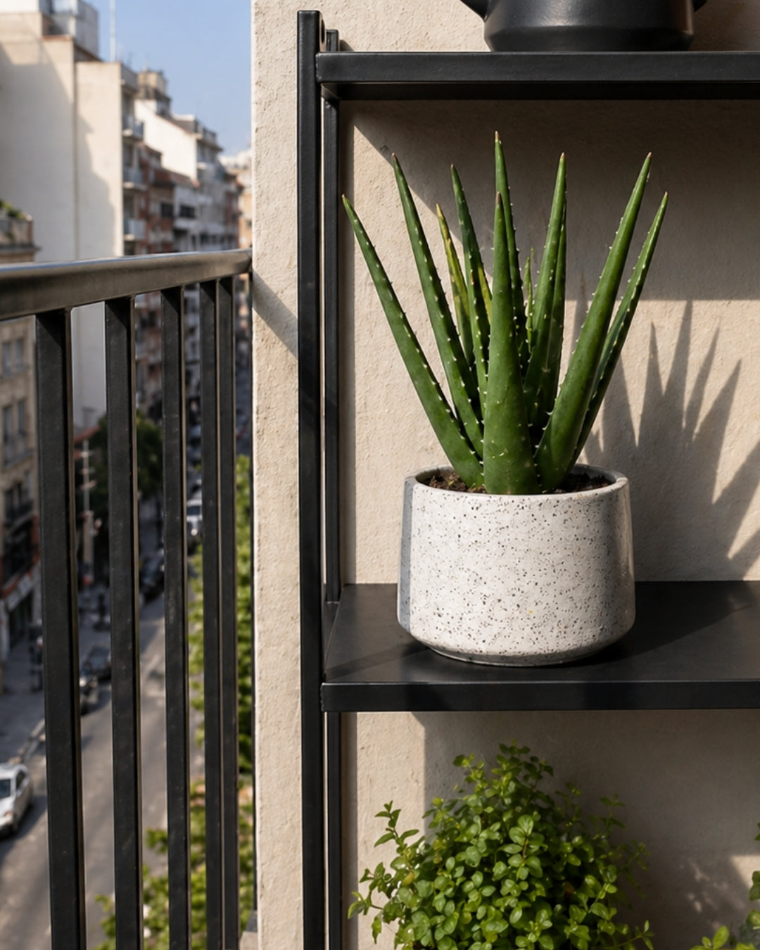 Macetero blanco con textura porosa - Cádiz