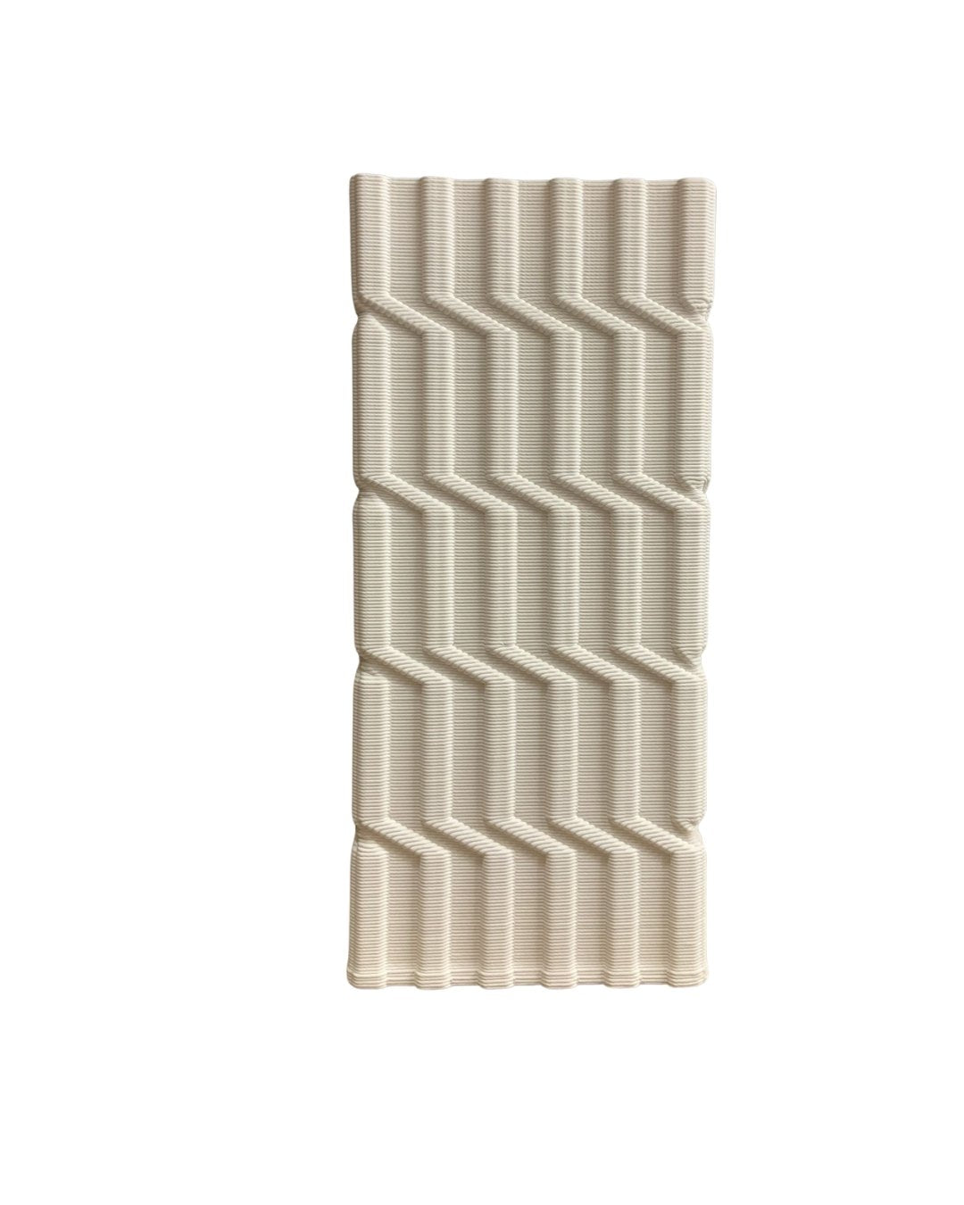 Jarrón blanco crema con textura zigzag