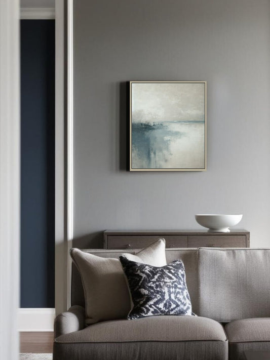 Fog Whisper - 15.75" x 23.62" Framed Abstract Wall Art Canvas
