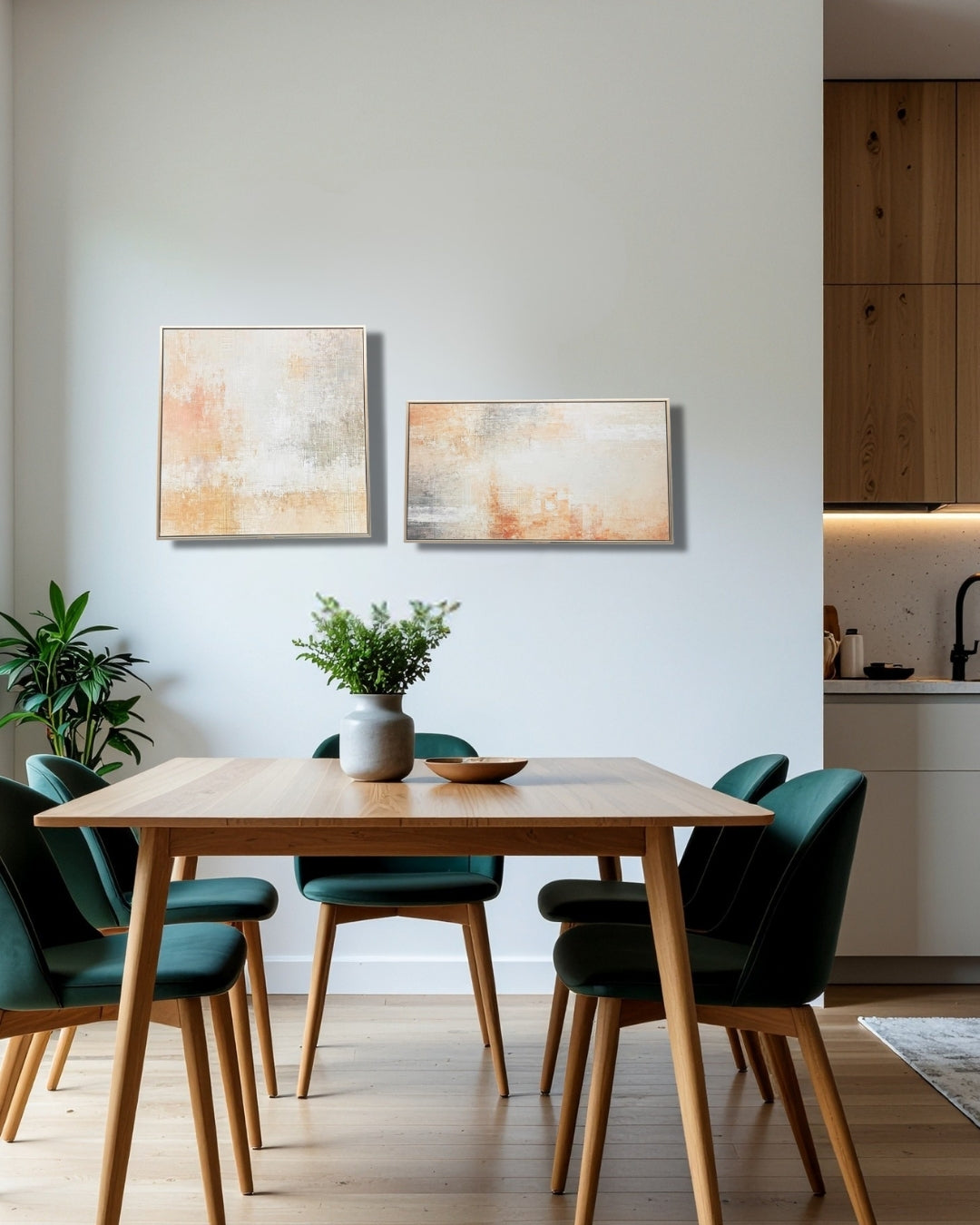 Set de 2 cuadros colores tierra