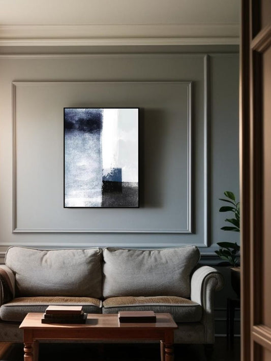 Dusk - 47.2" x 35.4" Framed Abstract Canvas Wall Art