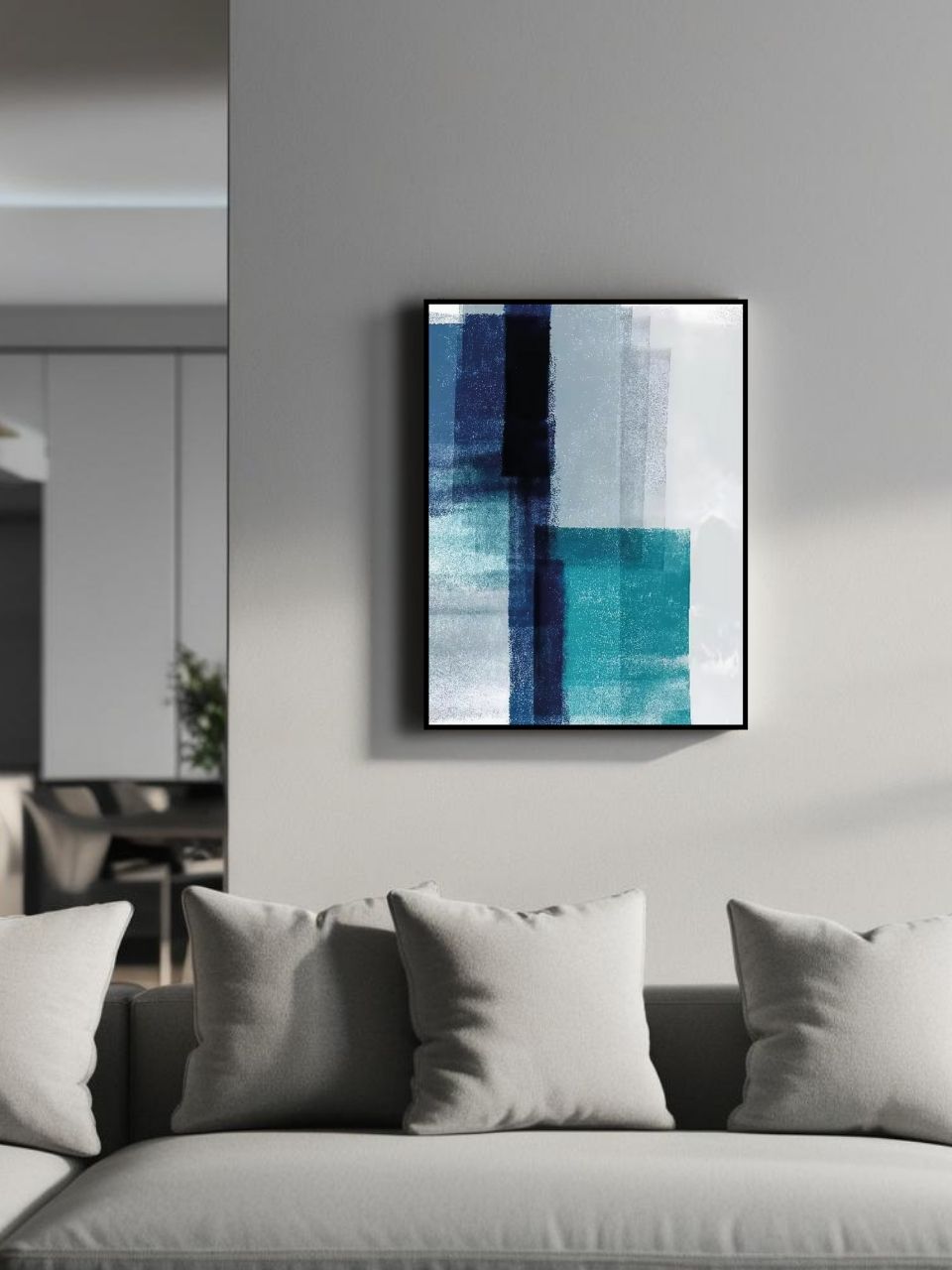 Cuadro abstracto 90 x 120 cm., Azure