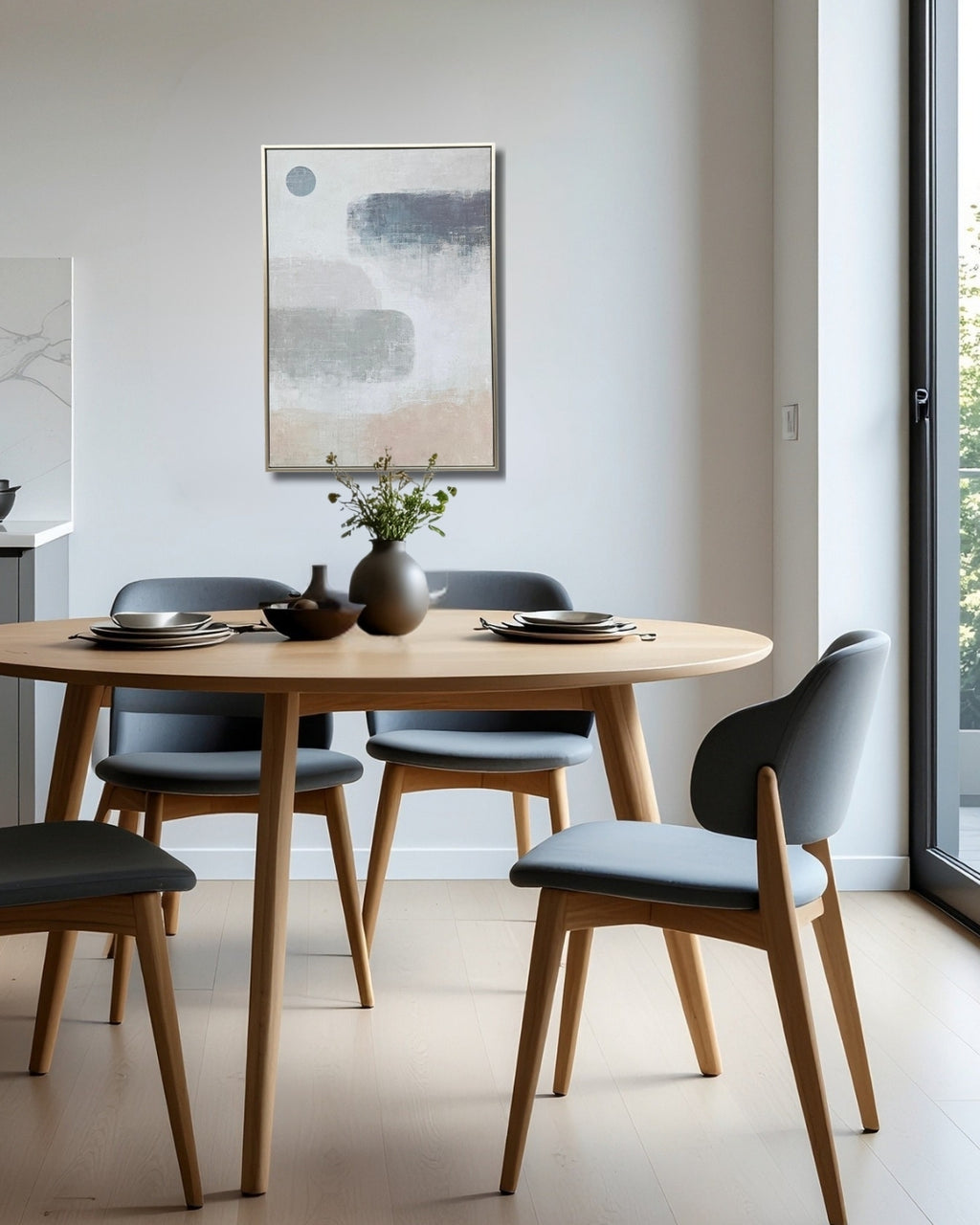 Cuadro abstracto 50 x 70cm., Azure Mist