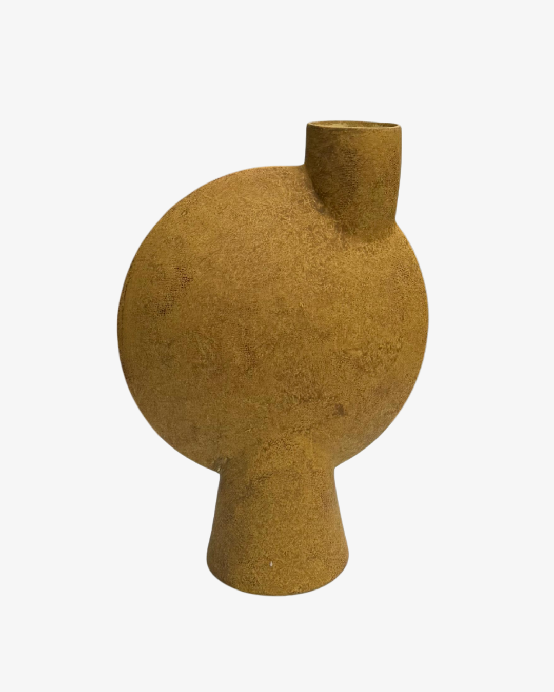 Jarrón de cerámica escultórico con acabdo rústico Dualis - 36 cm.