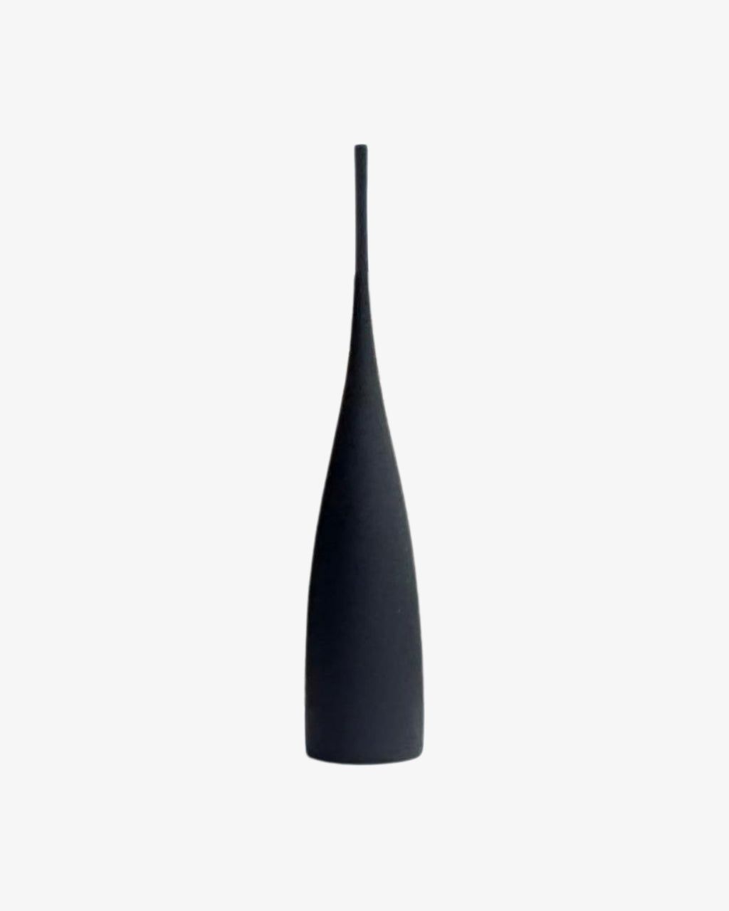 Jarrón negro de forma delgada y alargada Elon - 45 cm.
