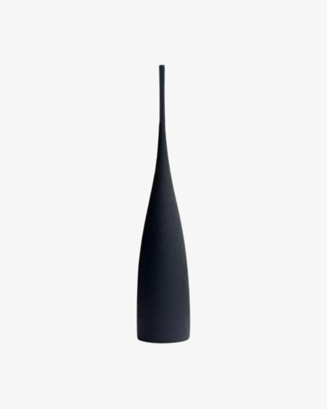 Jarrón negro de forma delgada y alargada Elon - 45 cm.