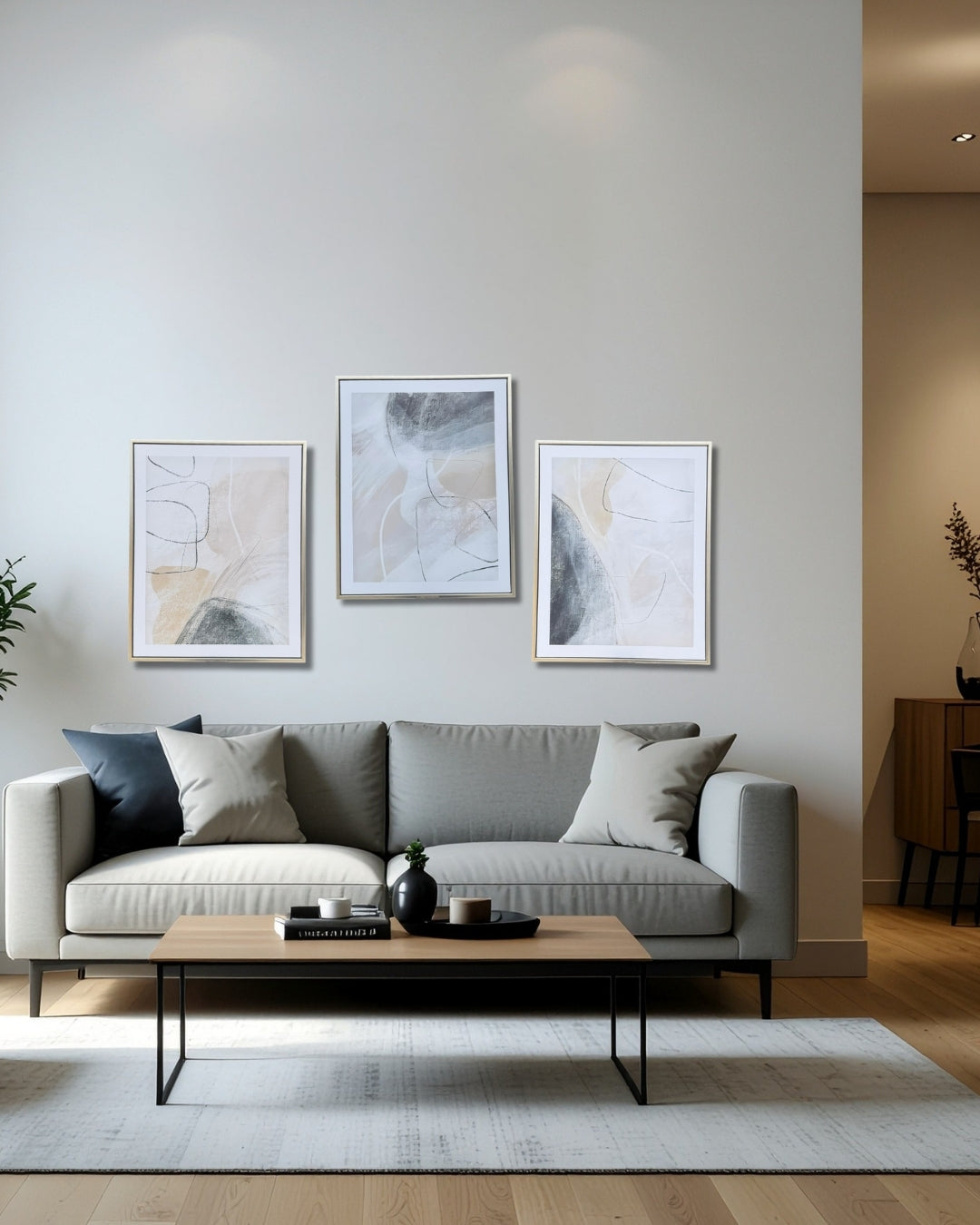 Milan - Set de 3 cuadros abstractos – 27.5" x 19.6", 3 Pieces