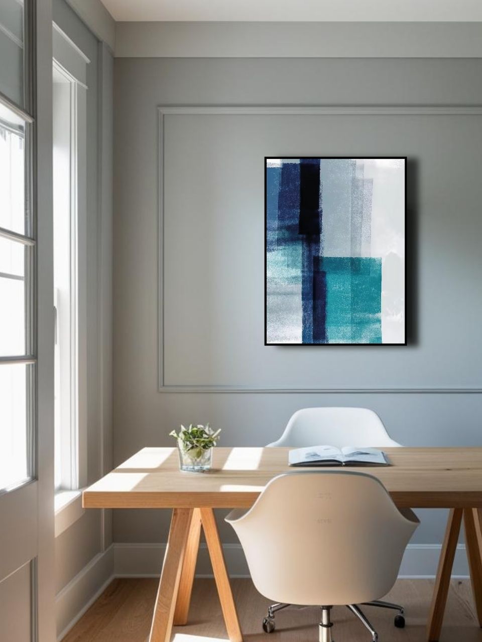 Cuadro abstracto 90 x 120 cm., Azure
