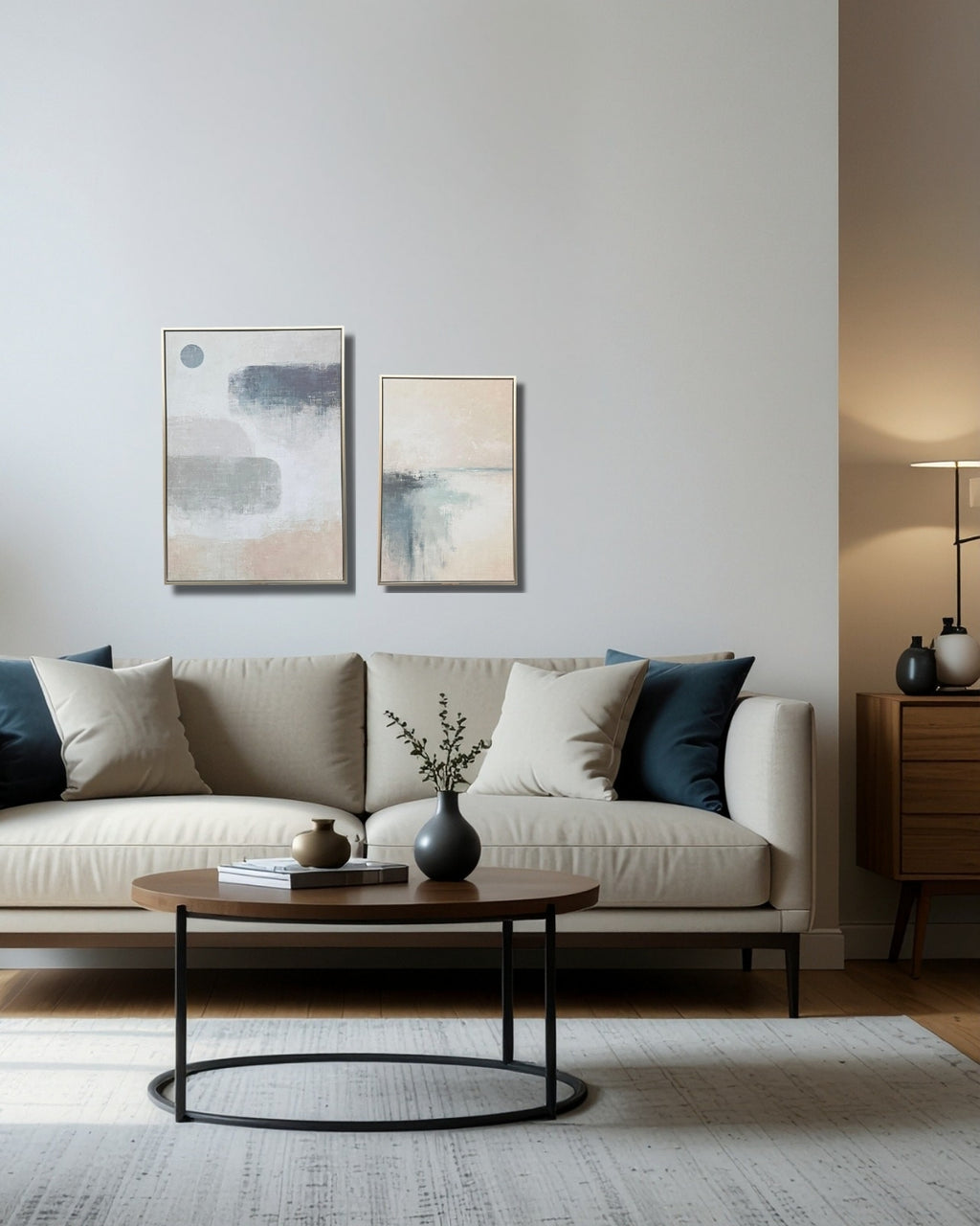 Set de 2 cuadros gray & light blue