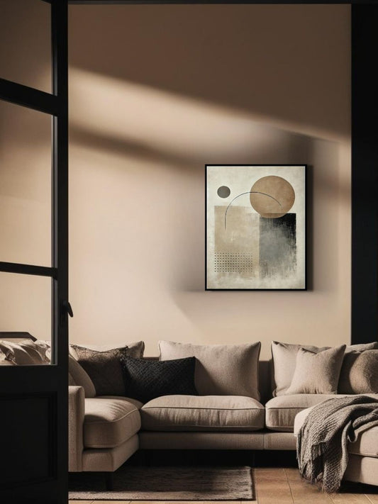 Ivory Balance - 23.6" x 31.5" Framed Abstract Wall Art Canvas