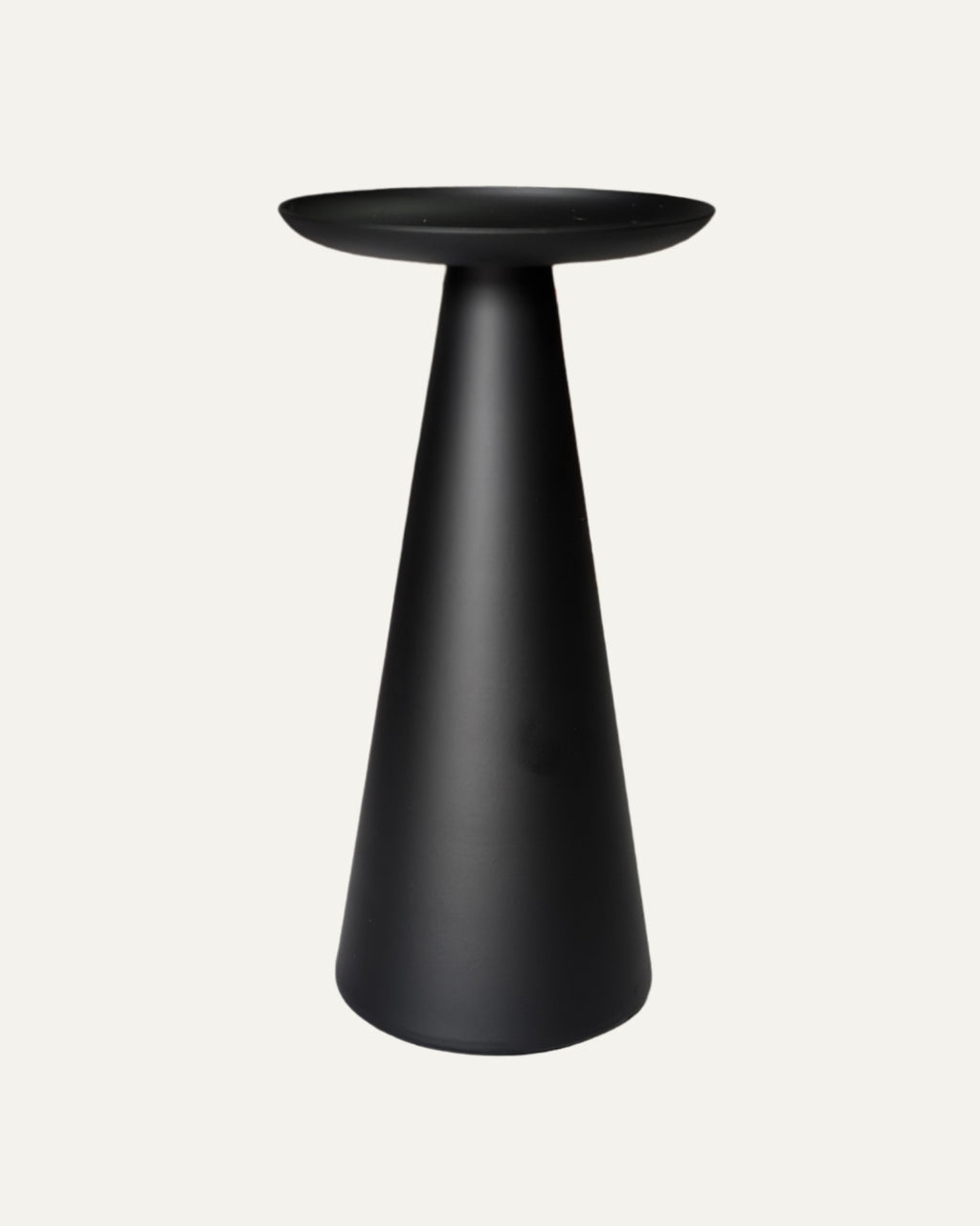 Cono - Portavelas de metal negro