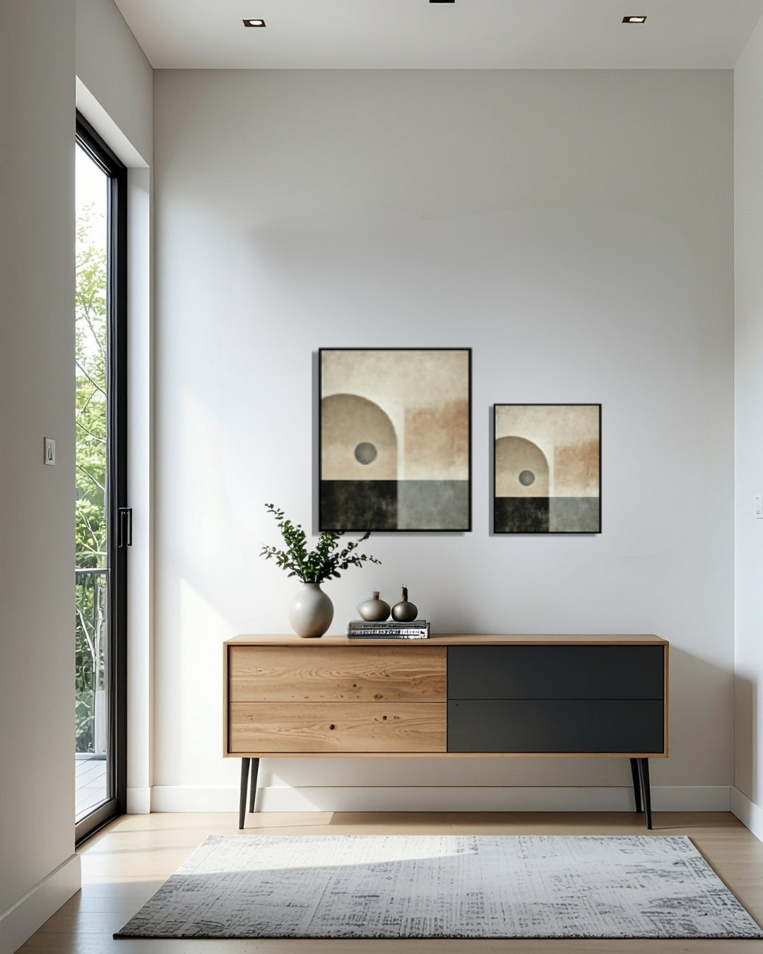 Set de 2 cuadros beige & black