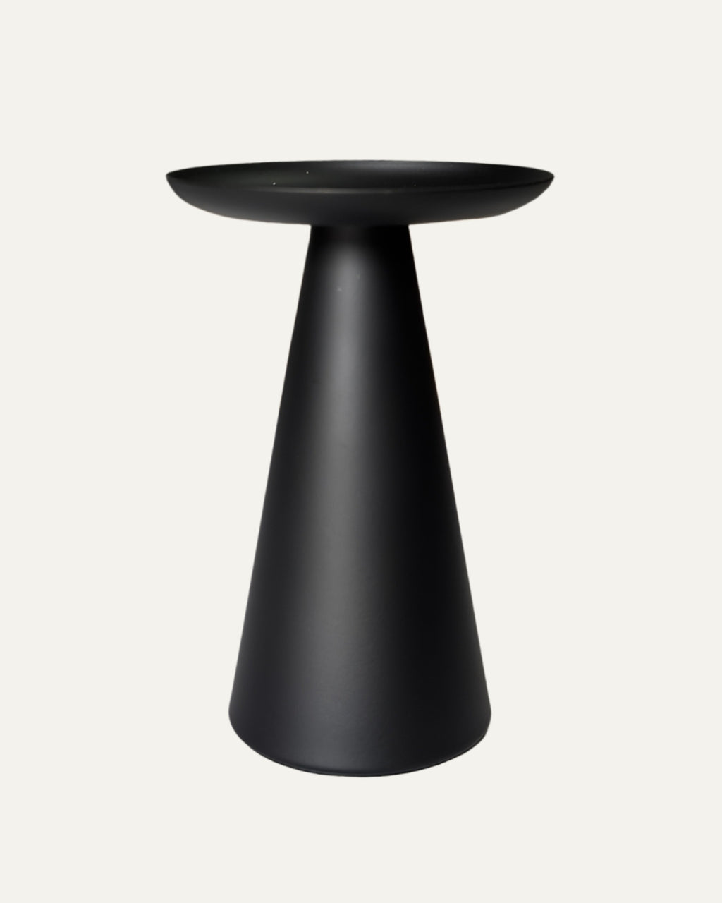 Cono - Portavelas de metal negro