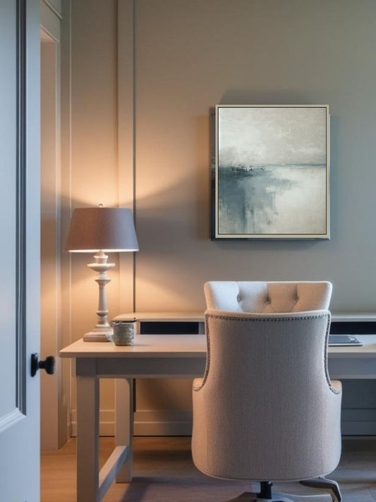 Fog Whisper - 15.75" x 23.62" Framed Abstract Wall Art Canvas