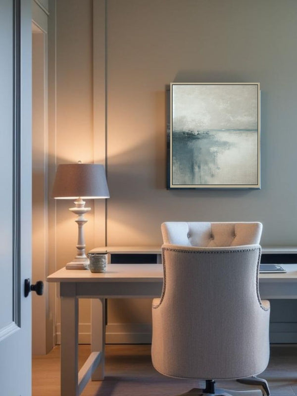 Fog Whisper - 15.75" x 23.62" Framed Abstract Wall Art Canvas