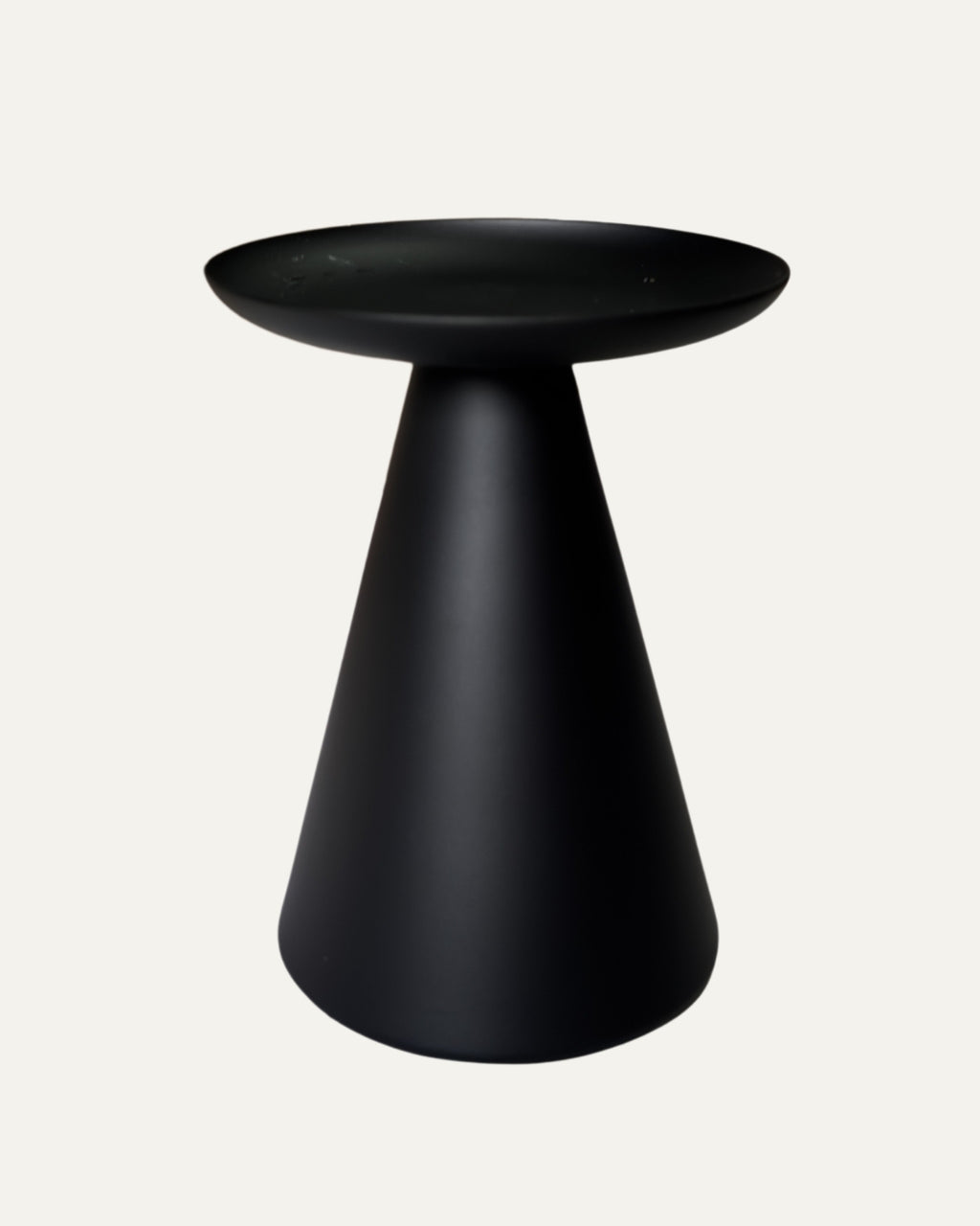 Cono - Portavelas de metal negro