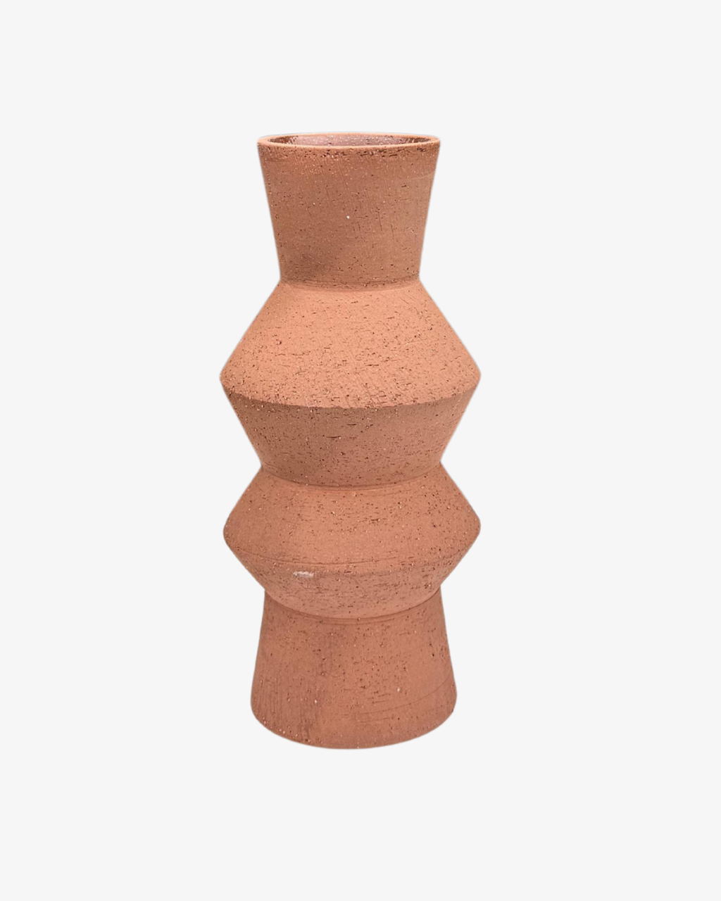 Jarrón terracota con silueta zigzag Twist