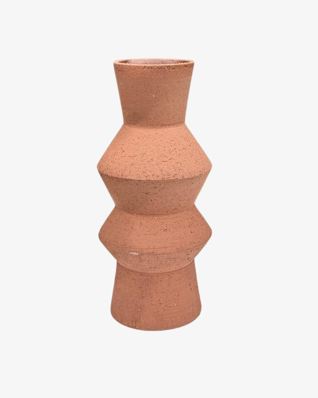Jarrón terracota con silueta zigzag Twist