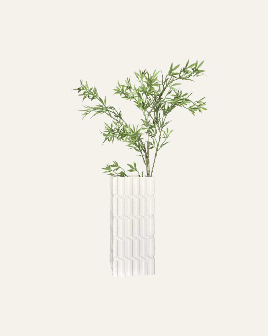 Jarrón blanco crema con textura zigzag - Tokio