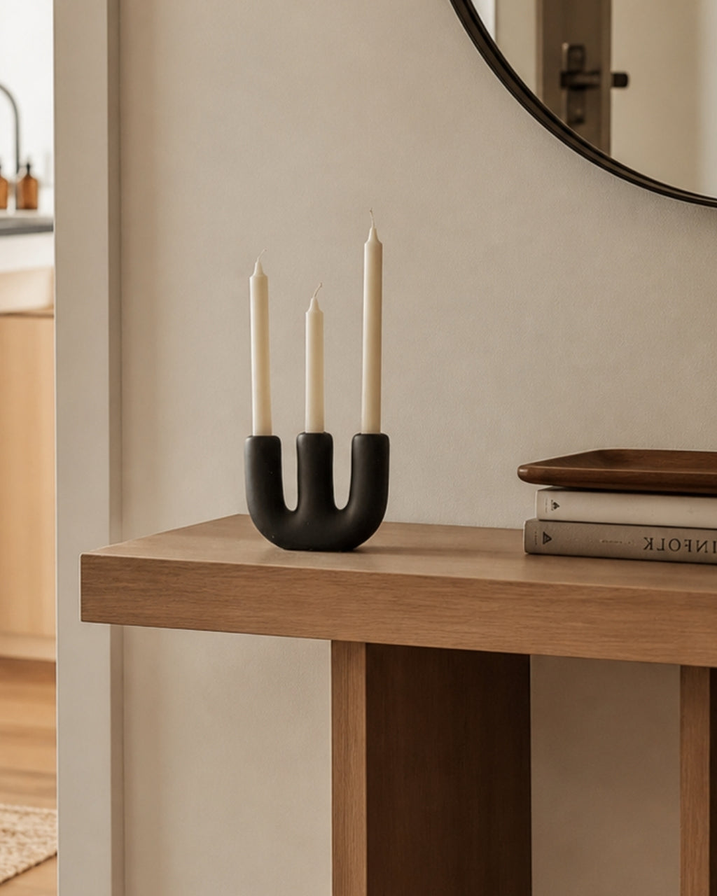 Trident -  Candelabro de cerámica para 3 velas