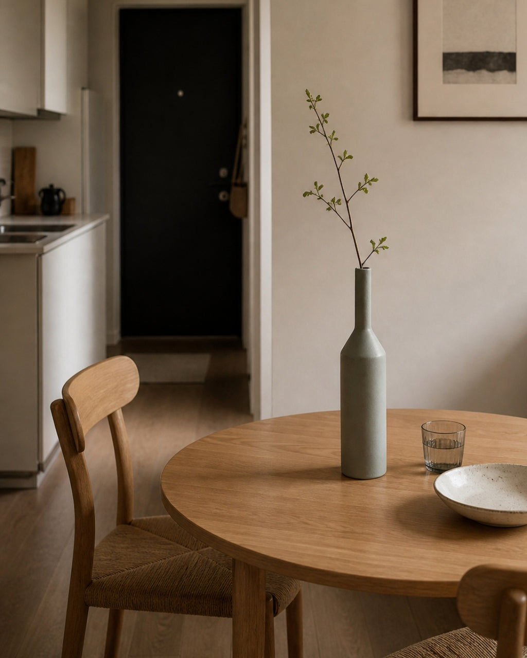 Jarrón delgado tipo botella con silueta recta - 35 cm. Dubai