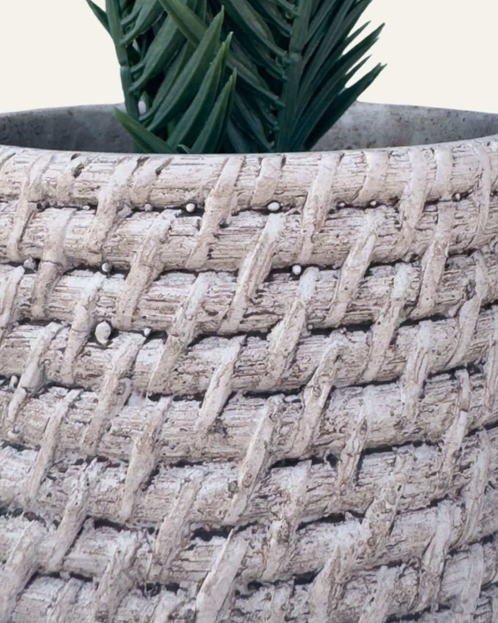 Macetero bicolor con textura trenzada - Ébano