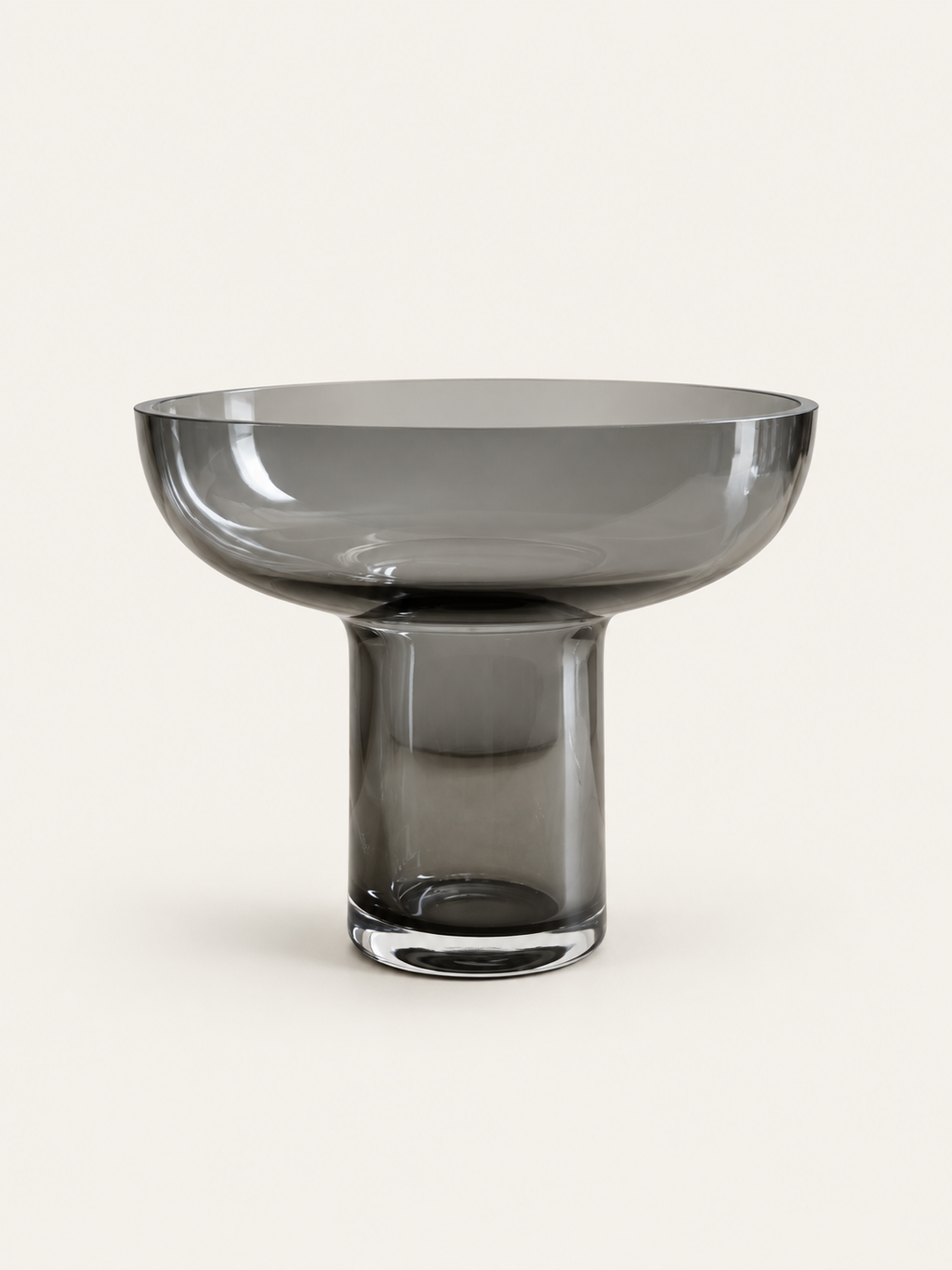 Jarrón de vidrio ahumado gris 13 cm.  - Evora