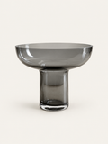 Jarrón de vidrio ahumado gris 13 cm.  - Evora