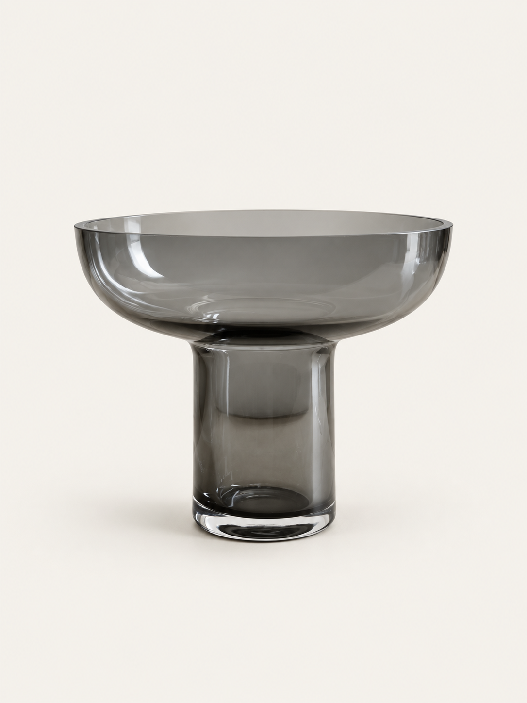 Jarrón de vidrio ahumado gris 13 cm.  - Evora